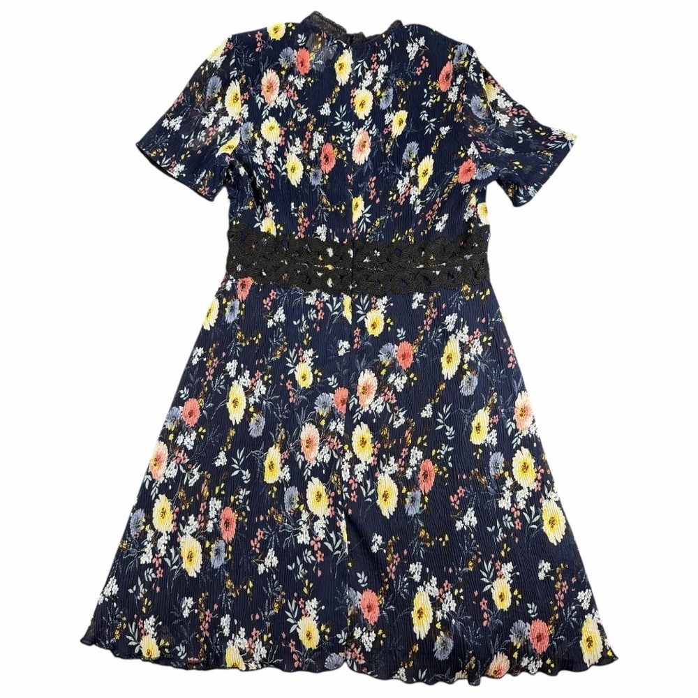 Anthropologie Foxiedox Andora Floral Mini Dress In Navy Blue Size Medium - Picture 8 of 11